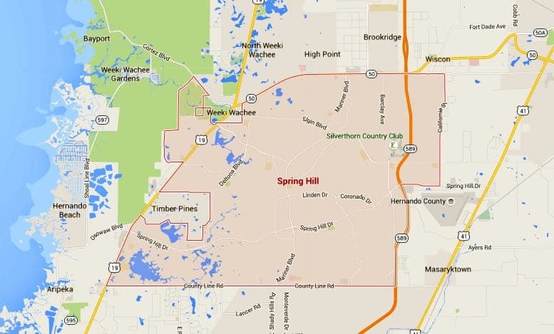 Spring Hills Florida Map - Vinny Jessalyn